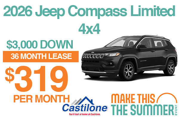 Jeep Compass on Sale for $319 a month