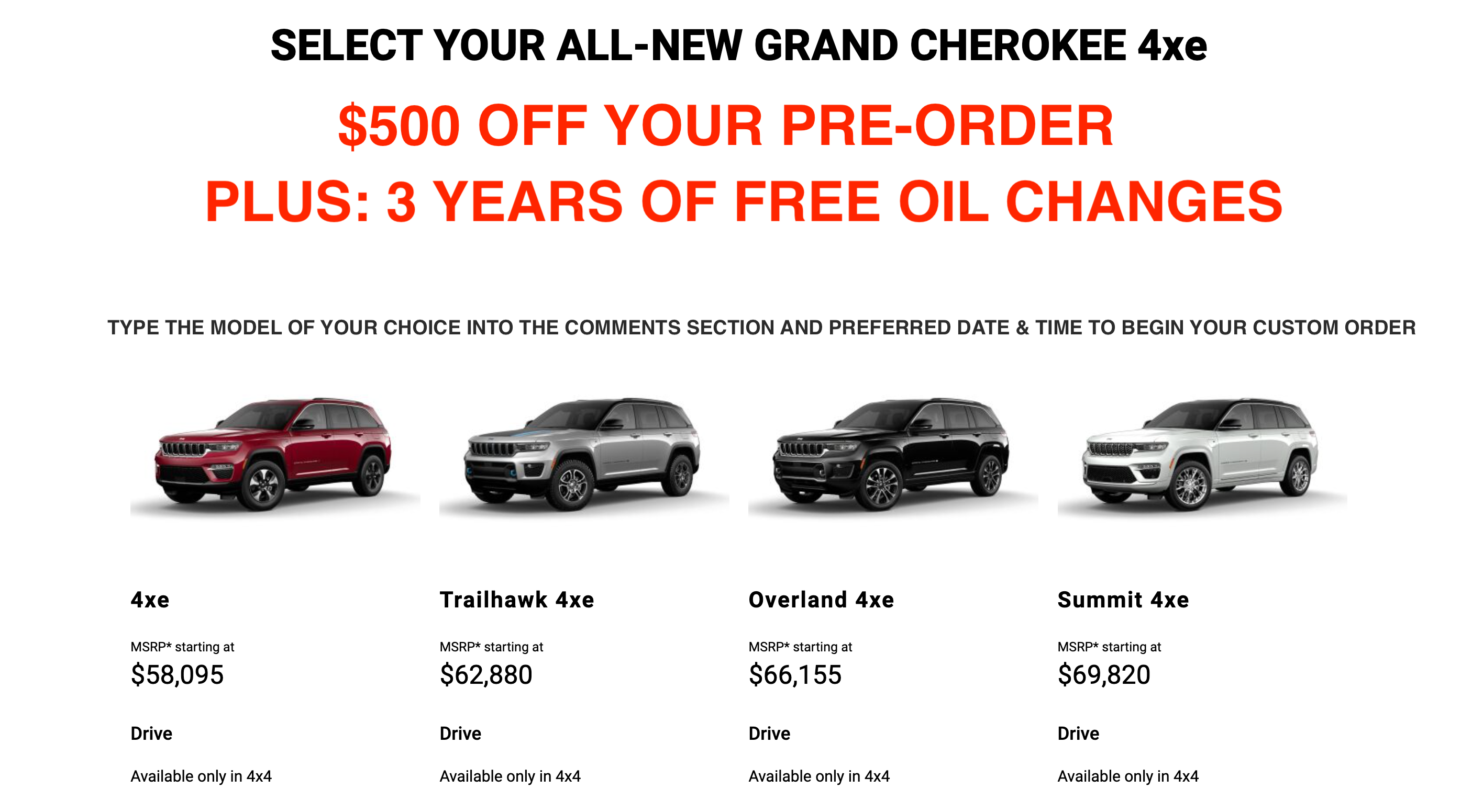 Custom Pre Order Jeep Grand Cherokee 4XE Batavia New York Castilone